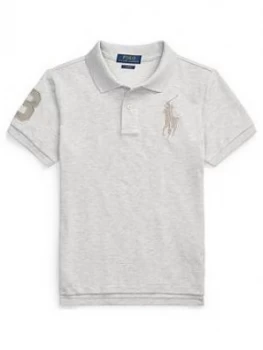 Image of Ralph Lauren Boys Classic Short Sleeve Big Pony Polo Top - Grey, Size 3 Years