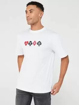 Image of HUGO Doober Relaxed Fit T-Shirt, White Size M Men