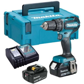 Image of Makita - DHP485RTJ 18V LXT Lithium Brushless Combi Hammer Drill - 2 x 5.0ah