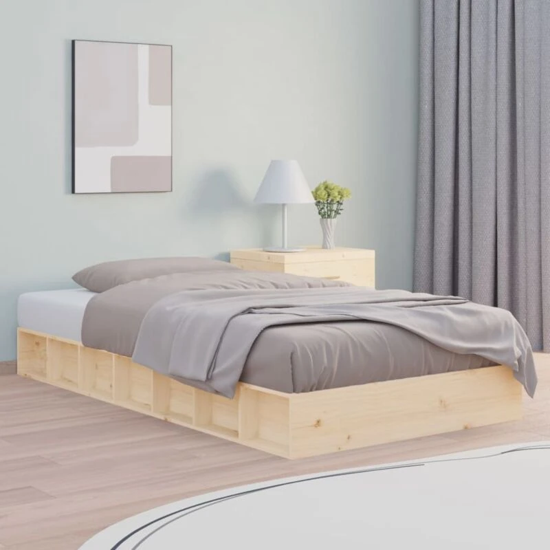 Image of Vidaxl Bed Frame 75X190 Cm Small Single Solid Wood, Brown 820696