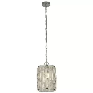 Image of Searchlight BIJOU - 1 Light Chrome Ceiling Pendant with Crystal Glass