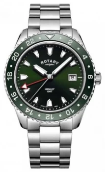 Image of Rotary Mens Henley Green Stainless Steel Quartz Watch