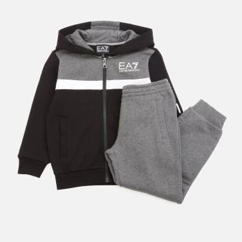 Image of Emporio Armani EA7 Athletic Colour Block Hoodie Tracksuit Black Size 6 Years Boys