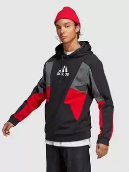 Image of adidas Sportswear Essentials Colorblock Hoodie - Black/Grey Size M Men