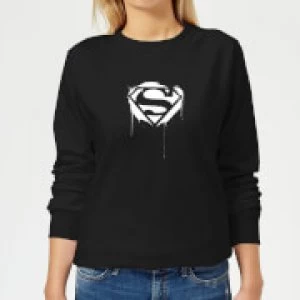 Image of Justice League Graffiti Superman Womens Sweatshirt - Black - 5XL