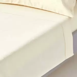 Image of Cream Egyptian Cotton Flat Sheet 1000 Thread Count, Single - Cream - Cream - Homescapes