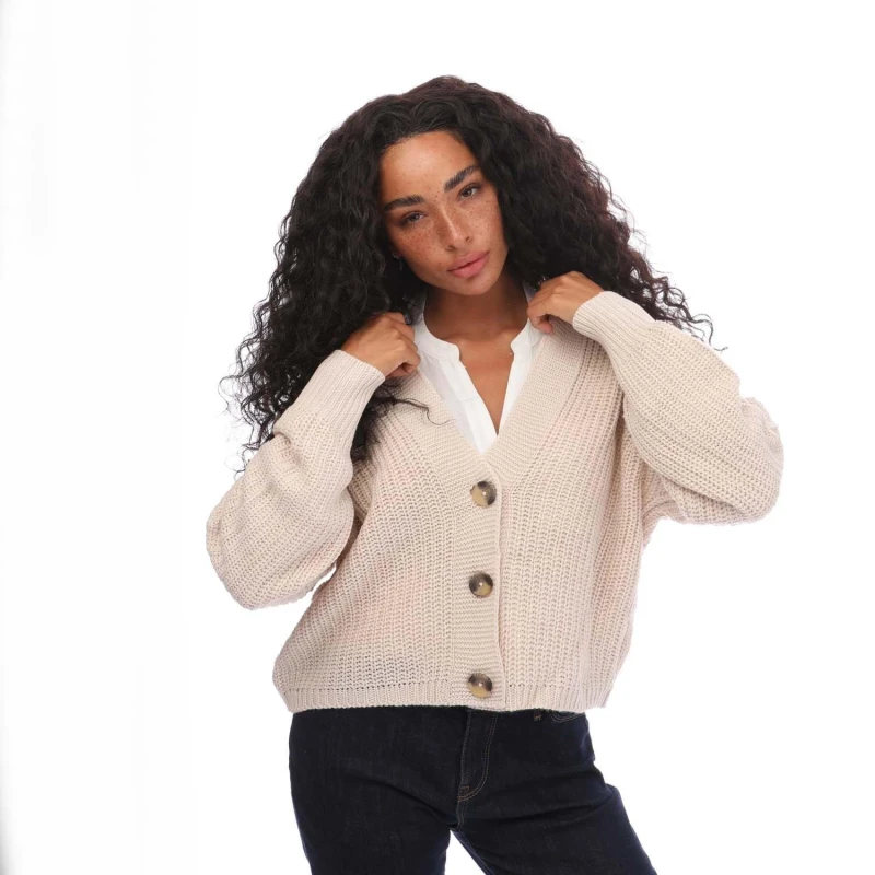 Image of Only Carol Nice Knitted Cardigan Stone female 8