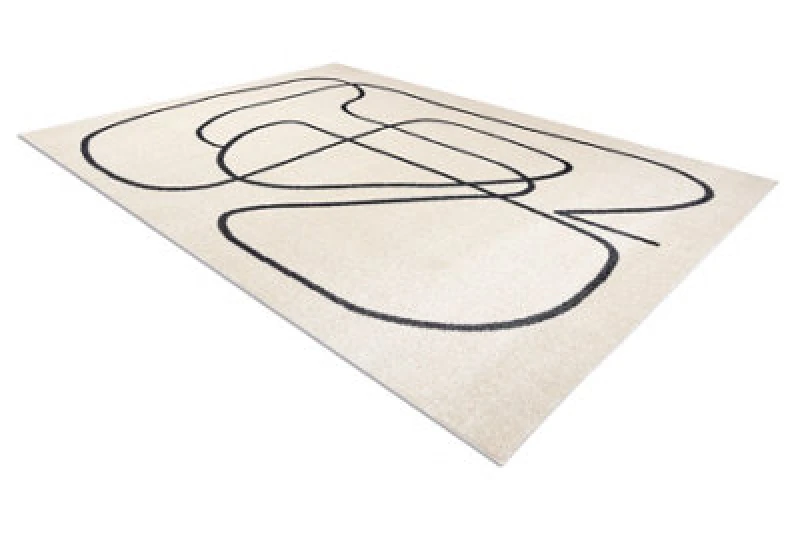 Image of RugsX Carpet Fusion 8297 Cream / Dark Grey - Lines, Modern, Abstract 80X150 Cm