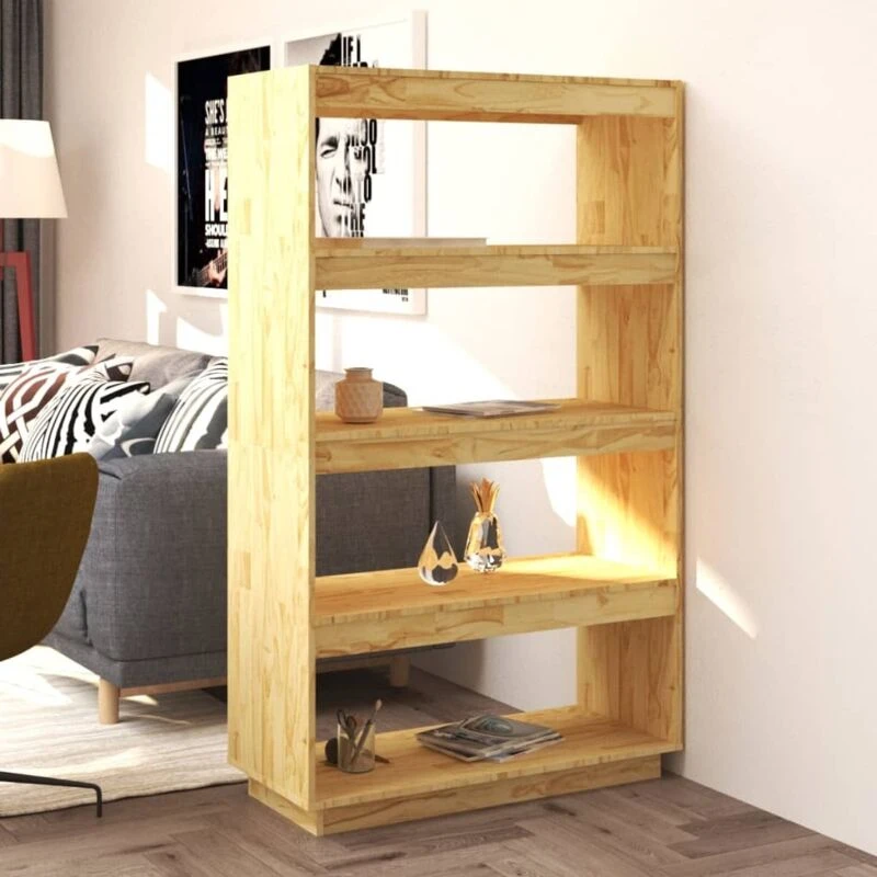 Image of VIDAXL Book Cabinet/Room Divider 80x35x135cm Solid Pinewood vidaXL 8720286816202