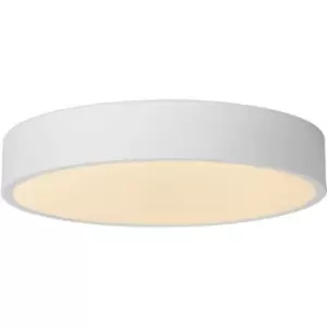 Image of Lucide Unar Modern Flush ceiling light - Ø30cm - LED Dim. - 1x18W 2700K - 3 StepDim - White
