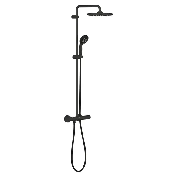 Image of Grohe Vitalio Start System 250 Thermostatic Shower - Matt Black
