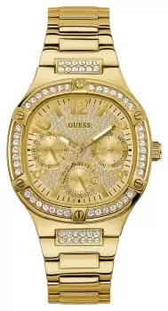 Image of Guess GW0558L2 Womens Gold Crystal Dial Gold Tone Stainless Watch