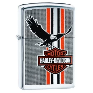 Image of Zippo Harley Davidson Eagle Wings Chrome Regular Windproof Lighter