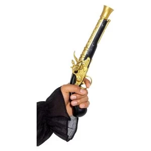 Image of Pirate Pistol Fancy Dress Accessory (Black/Gold)