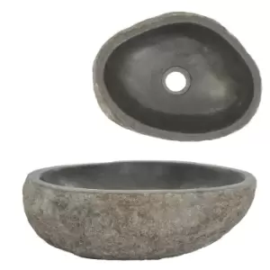 Image of VidaXL Small Oval Basin - River Stone