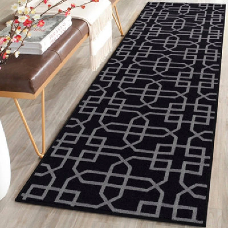 Image of Smart Living Smart Living Siam Heavy Duty Machine Washable Hallway Kitchen Non Slip Door Mat in Black Size: 67cm x 120cm Black 67cm x 120cm Unisex 8