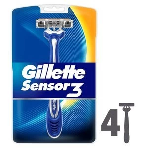 Image of Gillette Sensor3 Sensitive Disposable Razors 4 Count