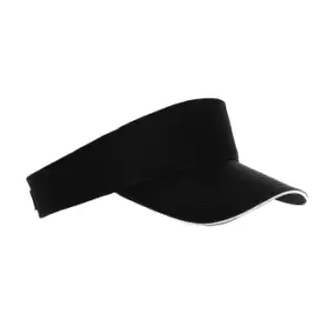 Image of SOLS Unisex Ace Sun Visor (One Size) (Black/White)