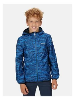Image of Boys, Regatta Kids Blue Camo Lever Waterproof Jacket - Blue Camo, Blue Camo, Size 11-12 Years