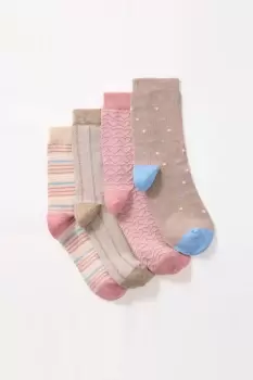 Image of 4 Pack Comfort Top Patterned Socks