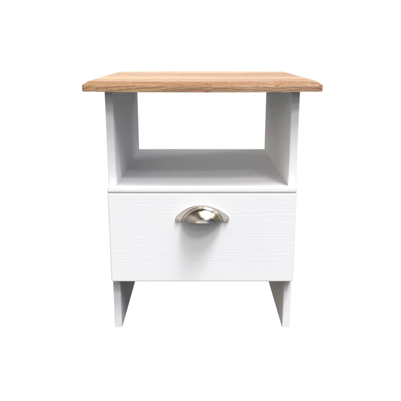 Image of Ready Assembled 2 U Albert Bottom Drawer Lamp Table (Ready Assembled) in White White Unisex