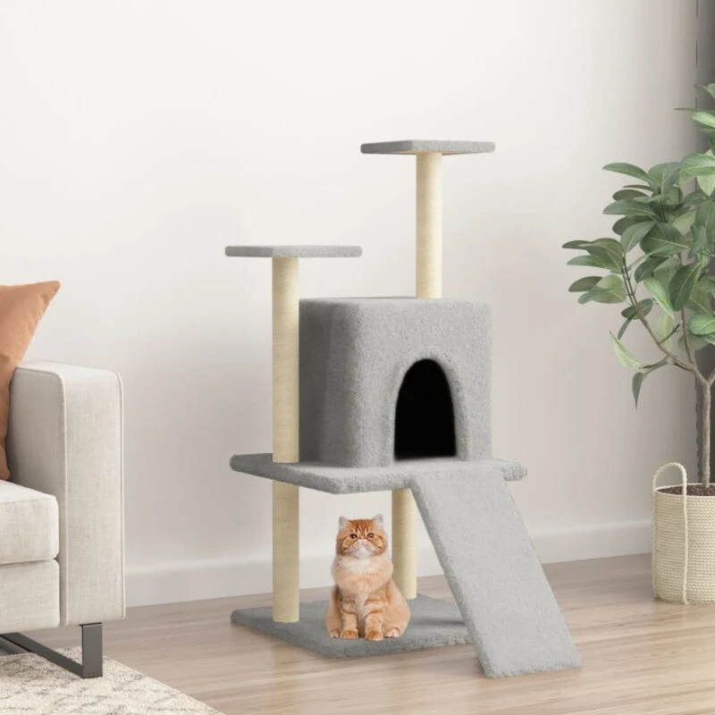 Image of VIDAXL Vidaxl - Cat Tree with Sisal Scratching Posts Light Grey 110cm 8720845416836