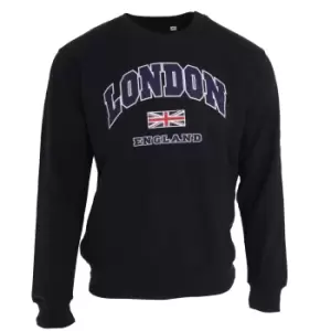 Image of Unisex Sweatshirt London England British Flag Design (XX Large) (NAVY)