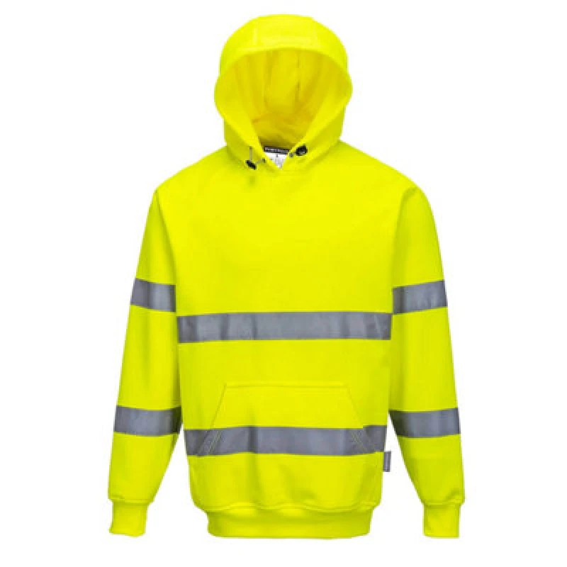 Image of Portwest Class 3 Hi Vis Hooded Sweatshirt B304YER4XL Colour: Yellow