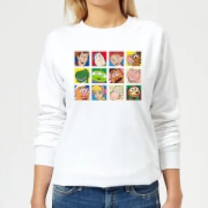 Image of Disney Toy Story Face Collage Womens Sweatshirt - White