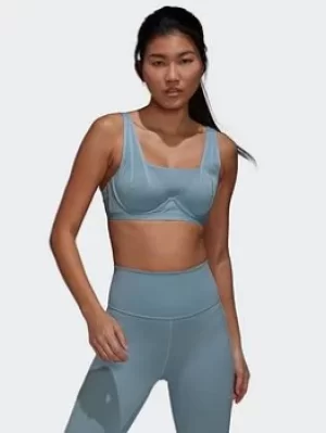 Image of adidas Tlrd Impact Luxe Training High-support Bra, Grey, Size 36D, Women