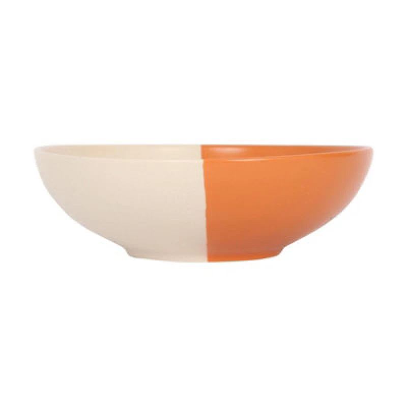 Image of Nicola Spring Dipped Stoneware Pasta Bowl - 20.5Cm - Burnt Orange