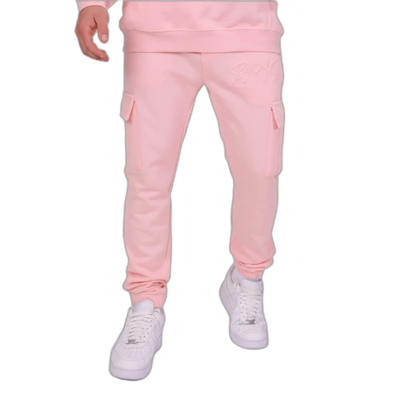 Image of Project X Paris Cargo joggers Project X Paris Logo embossage relief Rose Male S TU214907_PK