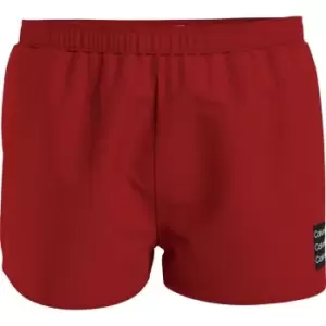 Image of Calvin Klein Short Drawstring Swim Shorts - Red