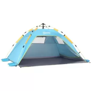 Image of Outsunny 2 Man Pop-up Beach Tent - Light Blue