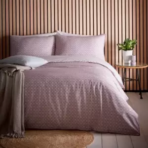 Image of Orson Geometric Duvet Cover and Pillowcase Set Heather Purple Heather (Purple)