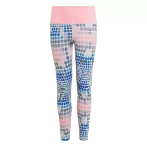 Image of adidas Dance Allover Print Leggings Kids - Wonder Steel / Bliss Pink / Si