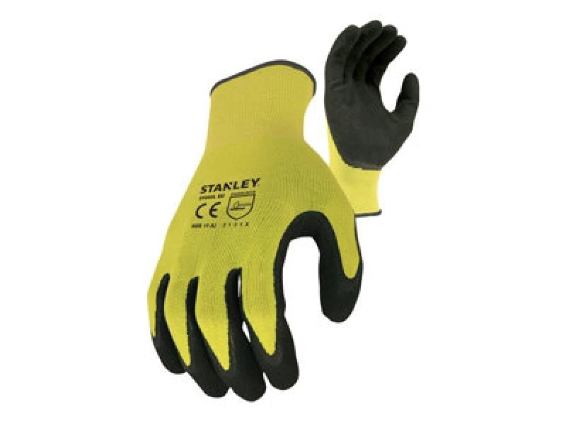Image of Stanley SY18L Waterproof Grip Gloves SY890L Colour: Black / Yellow