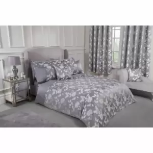 Image of Emma Barclay Butterfly Meadow Duvet Set Double Bed Silver