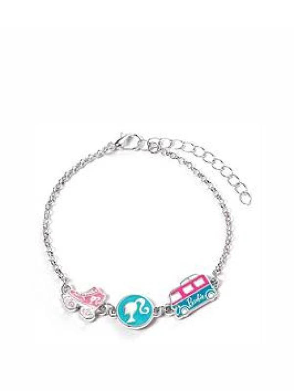 Image of Enamelled Fun Silhouette Skate Camper Van Charm Bracelet BMCB0009