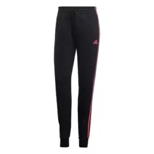 Image of adidas Essentials Fleece 3-Stripes Joggers Womens - Black / Pulse Magenta