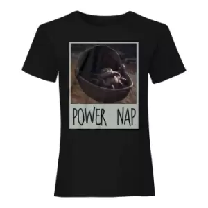 Image of Star Wars: The Mandalorian Womens/Ladies Power Nap Boyfriend T-Shirt (S) (Black)