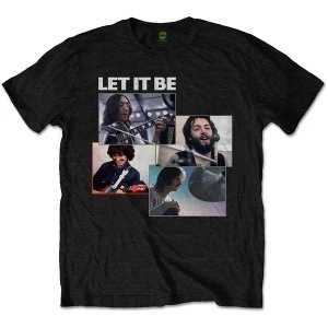Image of The Beatles - Let It Be Recording Shots Unisex Medium T-Shirt - Black
