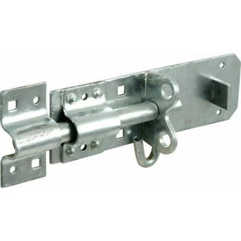 Image of 4inch Galvanised Brenton Slip Bolt + Fitting Zinc Plated Garden Gate Shed Lock