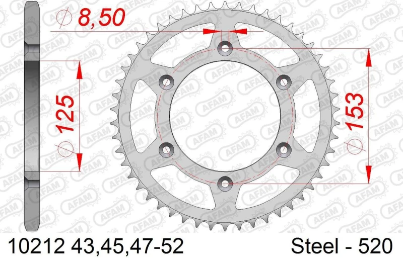 Image of AFAM 10212-48 Chain Sprocket Steel Chain Sprocket (5479)