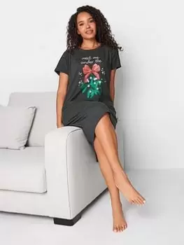 Image of M&Co Mistletoe Nightdress - Grey, Size 10-12, Women