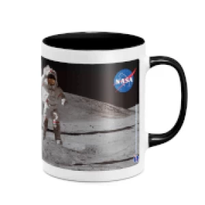 Image of NASA Moon And Flag Mug - White/Black