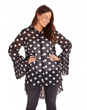 Image of Mela London Curve Polka Dot Tunic Top
