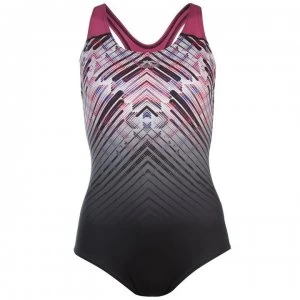 Image of Slazenger Scoop Back Swimsuit Ladies - Black/Purple