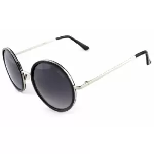 Image of Storm Plastic And Metal Round Fashionable Sunglasses Black/Silver