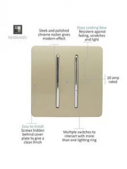 Image of Trendiswitch 2 Gang 2 Way 10 Amp Switch Std Gold